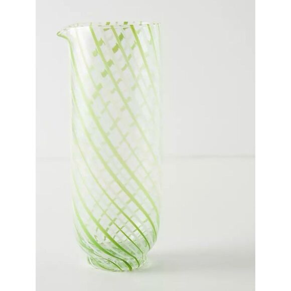 Anthropologie Beatriz Pitcher Lime Green Swirl - Picture 9 of 11